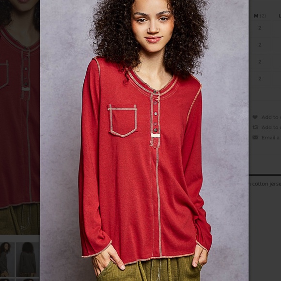 POL “ Maria 2 “ POL Round Neck Long Sleeve Top with Contrast Stitch 25 - Picture 1 of 5